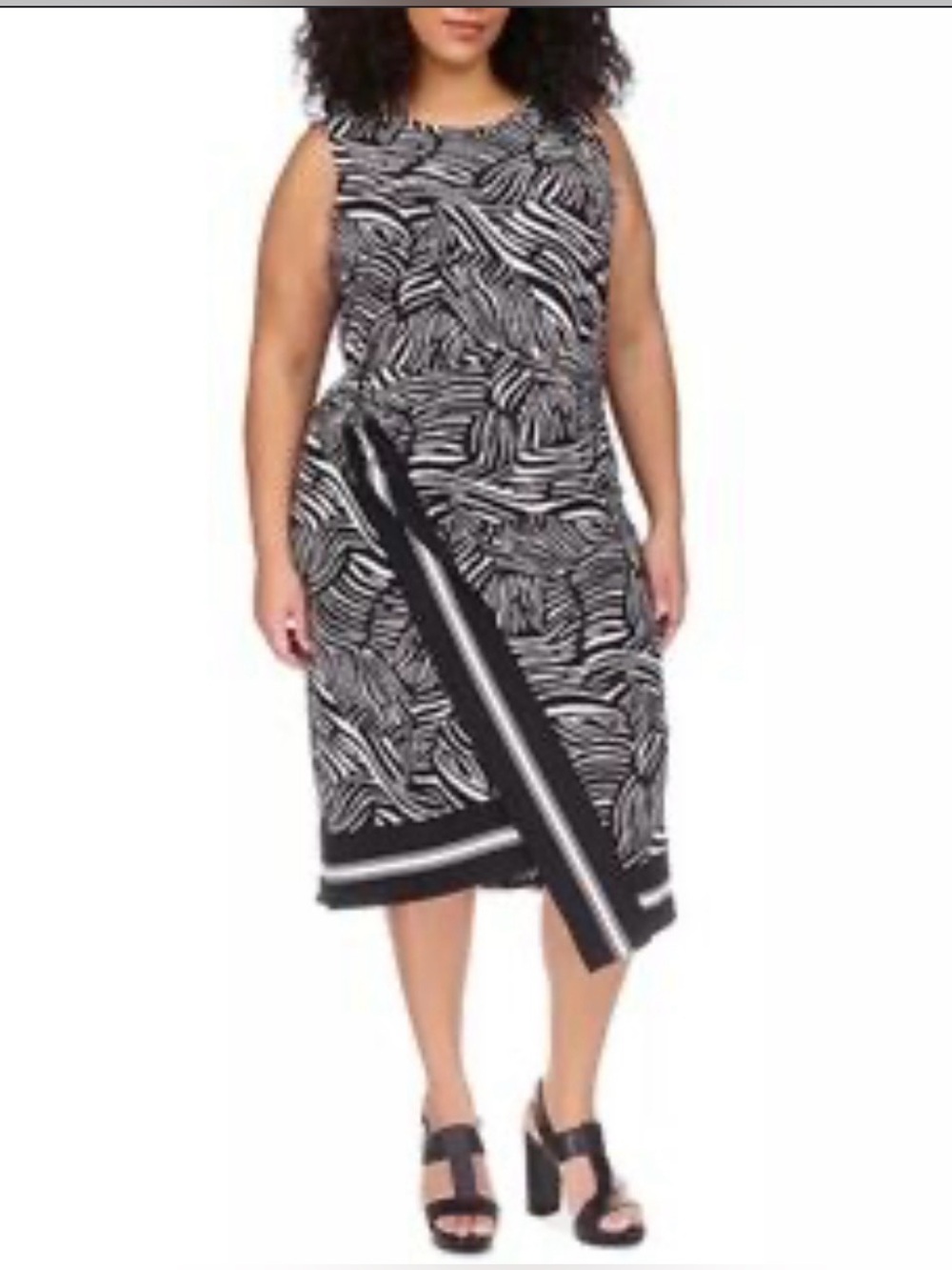 Michael Kors Black and White Patterned Dress
